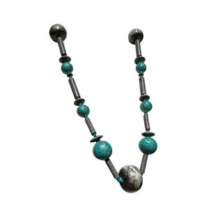 Necklace Native American Turquoise Silver-toned Beading